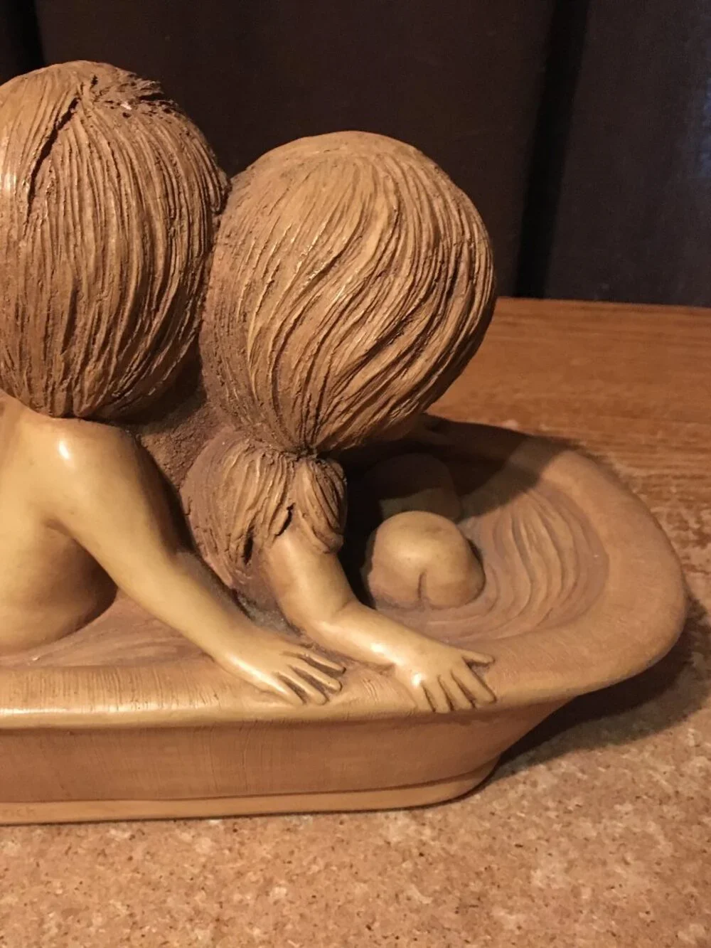 FANNYKINS FIGURINE BILL MACK SOLAR STATUARY SCRUB 'R UP BOY AND GIRL IN BATHTUB